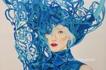 Blaue Frau, 80 x 80 cm